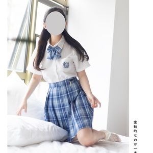 Skirt + tie + bow tie